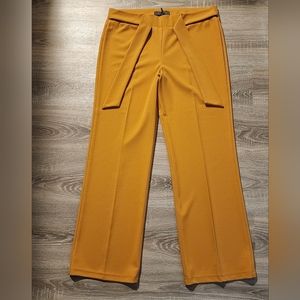 NWOT Suzy Sheir Mustand Yellow Pant with tie front size XL